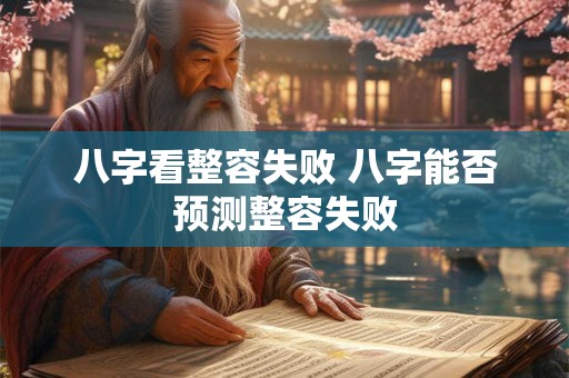 八字看整容失败 八字能否预测整容失败