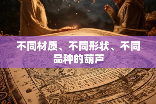 不同材质、不同形状、不同品种的葫芦