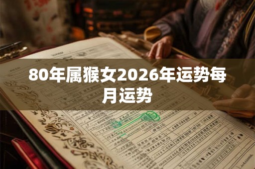 80年属猴女2026年运势每月运势