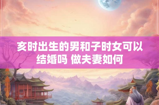 亥时出生的男和子时女可以结婚吗 做夫妻如何