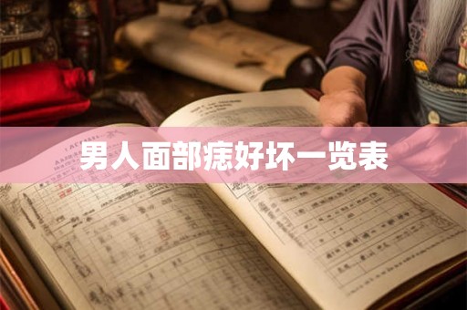 男人面部痣好坏一览表 男人面部痣好坏一览表