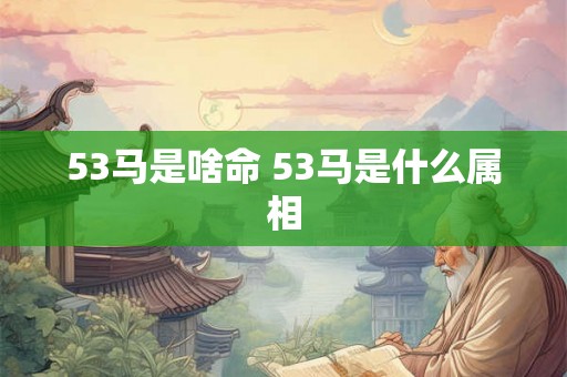 53马是啥命 53马是什么属相