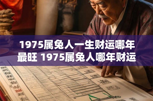 1975属兔人一生财运哪年最旺 1975属兔人哪年财运最旺