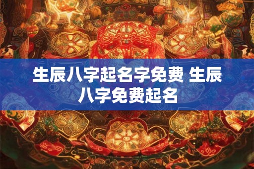 生辰八字起名字免费 生辰八字免费起名
