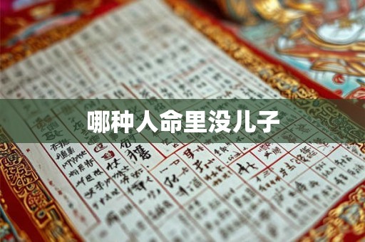 哪种人命里没儿子