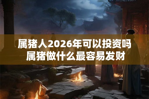 属猪人2026年可以投资吗 属猪做什么最容易发财