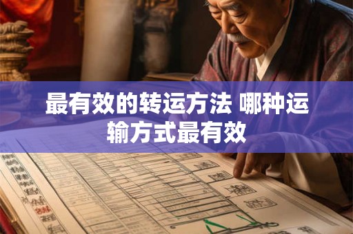 最有效的转运方法 哪种运输方式最有效