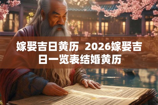 嫁娶吉日黄历  2026嫁娶吉日一览表结婚黄历