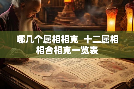 哪几个属相相克  十二属相相合相克一览表