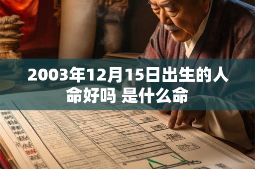 2003年12月15日出生的人命好吗 是什么命