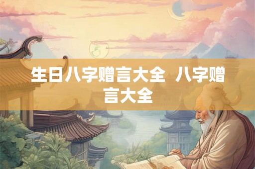 生日八字赠言大全  八字赠言大全