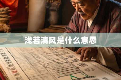 浅若清风是什么意思
