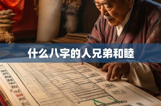 什么八字的人兄弟和睦
