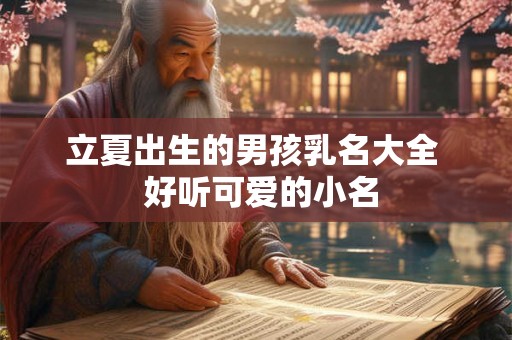 立夏出生的男孩乳名大全  好听可爱的小名