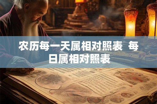 农历每一天属相对照表  每日属相对照表