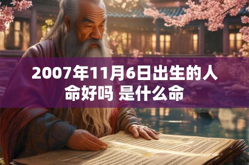 2007年11月6日出生的人命好吗 是什么命 2007年11月6日出生的人命好吗 是什么命