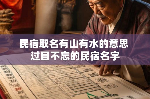 民宿取名有山有水的意思 过目不忘的民宿名字