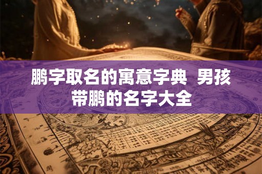 鹏字取名的寓意字典  男孩带鹏的名字大全