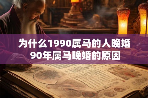 为什么1990属马的人晚婚 90年属马晚婚的原因