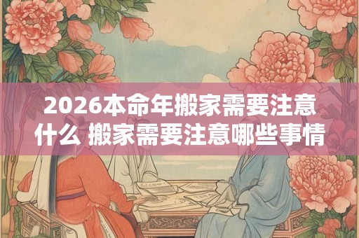 2026本命年搬家需要注意什么 搬家需要注意哪些事情