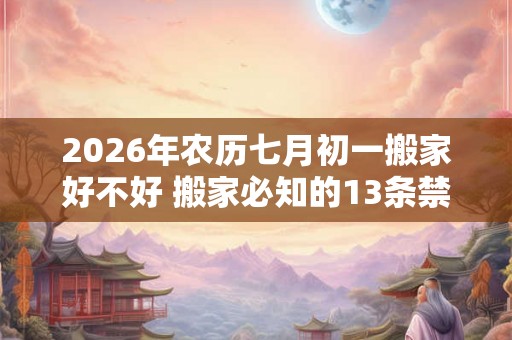 2026年农历七月初一搬家好不好 搬家必知的13条禁忌