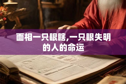 面相一只眼瞎,一只眼失明的人的命运