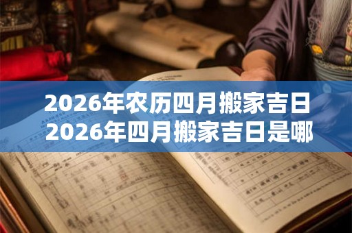 2026年农历四月搬家吉日 2026年四月搬家吉日是哪天