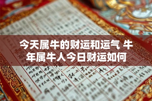 今天属牛的财运和运气 牛年属牛人今日财运如何