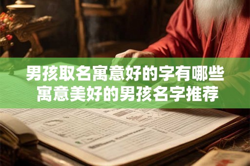 男孩取名寓意好的字有哪些 寓意美好的男孩名字推荐
