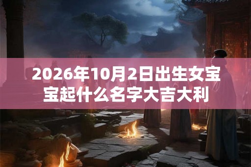 2026年10月2日出生女宝宝起什么名字大吉大利