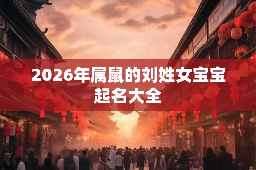 2026年属鼠的刘姓女宝宝起名大全