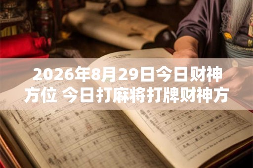2026年8月29日今日财神方位 今日打麻将打牌财神方位