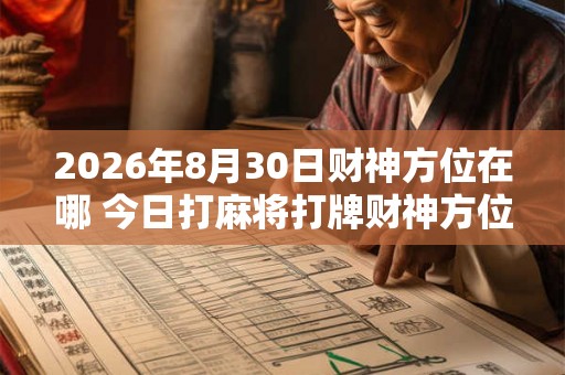 2026年8月30日财神方位在哪 今日打麻将打牌财神方位
