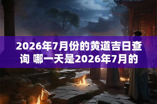 2026年7月份的黄道吉日查询 哪一天是2026年7月的黄道吉日 2026年7月份的黄道吉日查询 哪一天是2026年7月的黄道吉日