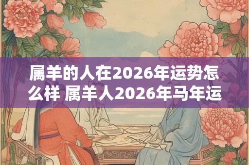 属羊的人在2026年运势怎么样 属羊人2026年马年运势如何