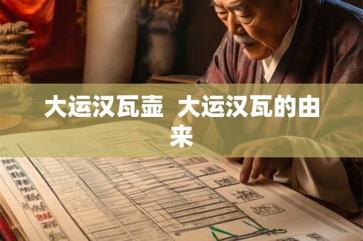 大运汉瓦壶 大运汉瓦的由来 大运汉瓦壶 大运汉瓦的由来