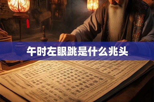 午时左眼跳是什么兆头