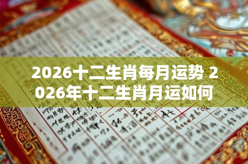2026十二生肖每月运势 2026年十二生肖月运如何