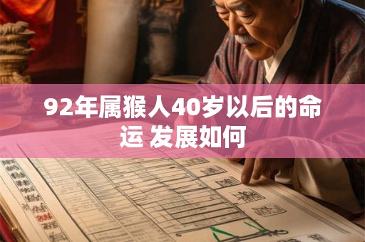 92年属猴人40岁以后的命运 发展如何