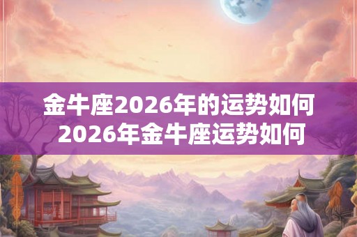 金牛座2026年的运势如何 2026年金牛座运势如何