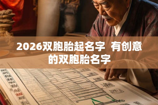 2026双胞胎起名字  有创意的双胞胎名字