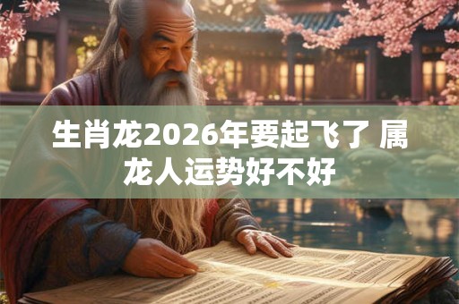 生肖龙2026年要起飞了 属龙人运势好不好