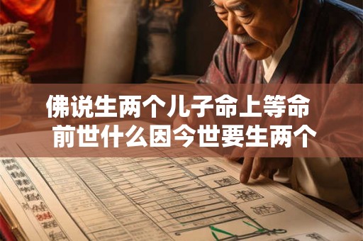 佛说生两个儿子命上等命  前世什么因今世要生两个儿子