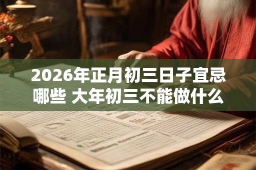 2026年正月初三日子宜忌哪些 大年初三不能做什么