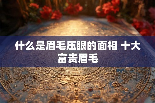 什么是眉毛压眼的面相 十大富贵眉毛