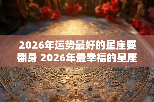 2026年运势最好的星座要翻身 2026年最幸福的星座