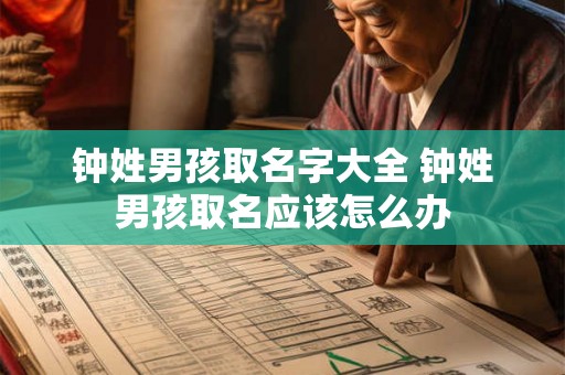 钟姓男孩取名字大全 钟姓男孩取名应该怎么办