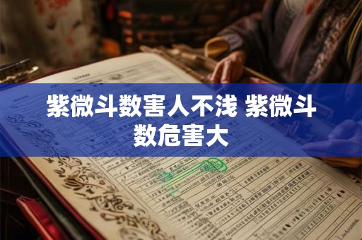 紫微斗数害人不浅 紫微斗数危害大 紫微斗数害人不浅 紫微斗数危害大