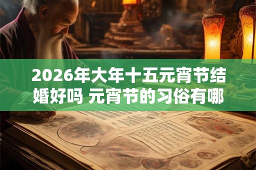 2026年大年十五元宵节结婚好吗 元宵节的习俗有哪些