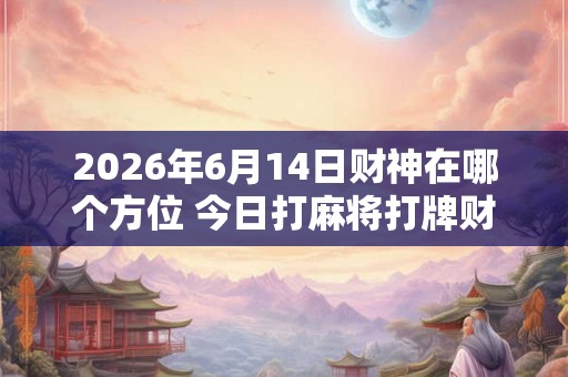 2026年6月14日财神在哪个方位 今日打麻将打牌财运方位